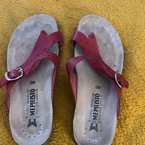 Mephisto Women's Red Buckle Sandals